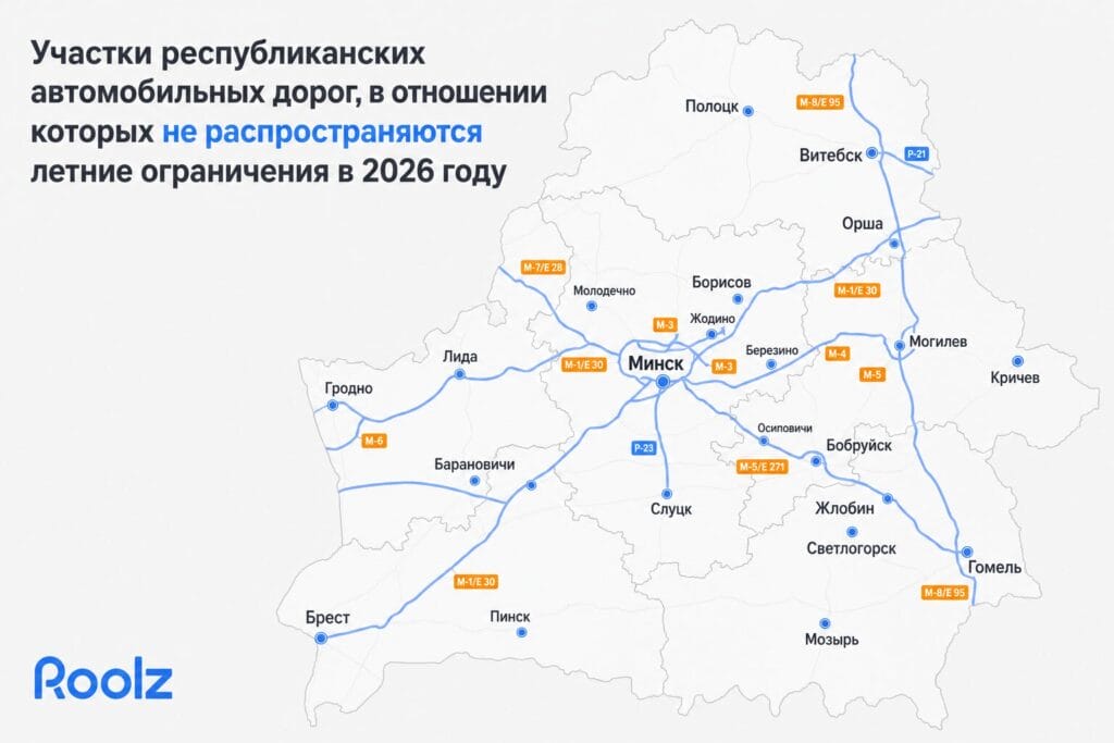 Ограничения на дороги в Беларуси 2026 - не распространяются
