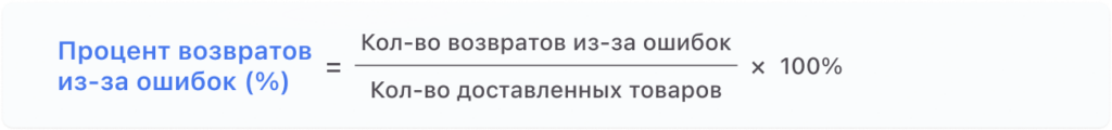 процент возврата из-за ошибок kpi в логистике