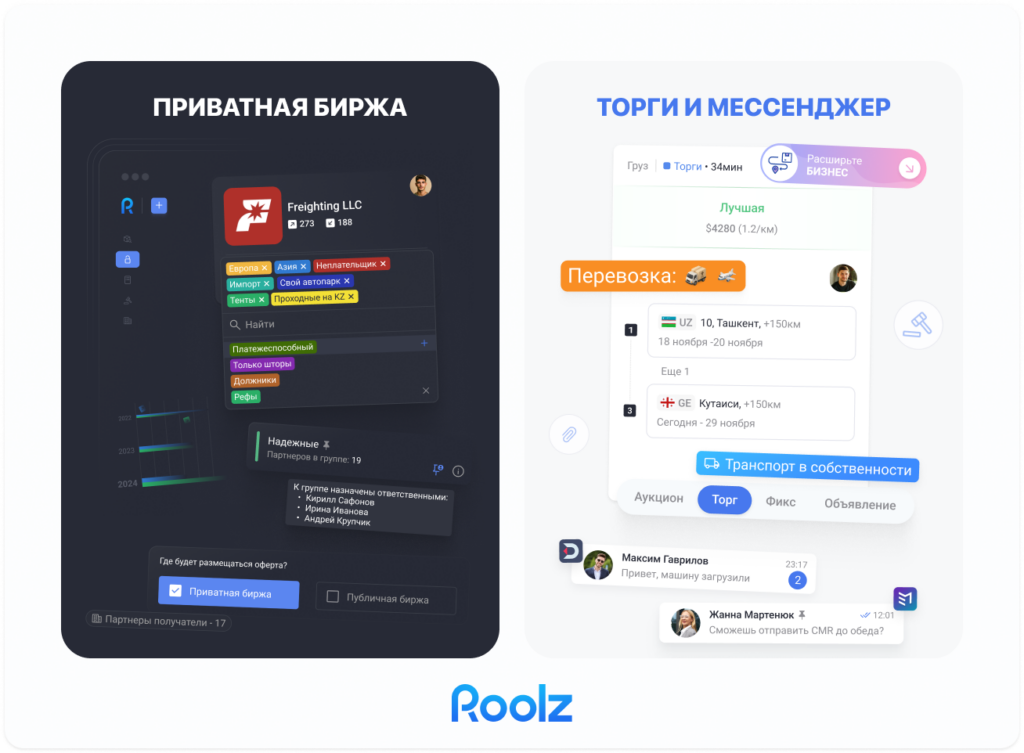 Roolz - приватная биржа и мультимодальные перевозки